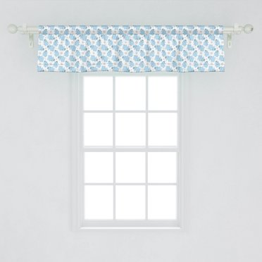 Elephant Print Nursery Window Valance - Grey Cotton Polyester Valance 90x15 Inches Unisex Baby Room