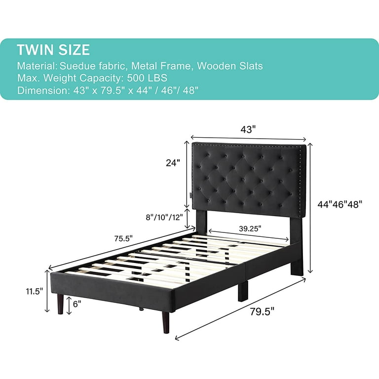 Black suede outlet bed frame