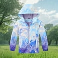 thumbnail image 2 of Cnbwig Girls Coats Winter Jackets Floral Printed Kids Lined Windbreaker Warm Jacket Zipper Waterproof Coat Outdoor Warm Raincoat Girls Outwear Trendy Fall Coats A Light Blue 2-3 T, 2 of 9