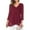 Wine, variant on Pxiakgy Dressy Tops for Women Women's Casual Solid Tops Print V Neck Irregular Long Sleeve T Shirt Blouses 3/4 Sleeve Tunic Tops Asymmetric Hem Blouses Lightweight Mesh Shirt Flowy Work Shirts Black L