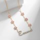 thumbnail image 4 of Collar con nombre personalizado de cristal helado VishowCo colgante árabe de Acero inoxidable 60 cm color dorado, 4 of 4