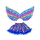 thumbnail image 3 of Sparkly Girls Butterfly Wing Costume Fancy Dress up Fairy Prop Cosplay Outfit para fiesta Juego de imaginación Vacaciones de , Azul B-Azul Yinane Disfraz de ala de hada, 3 of 8