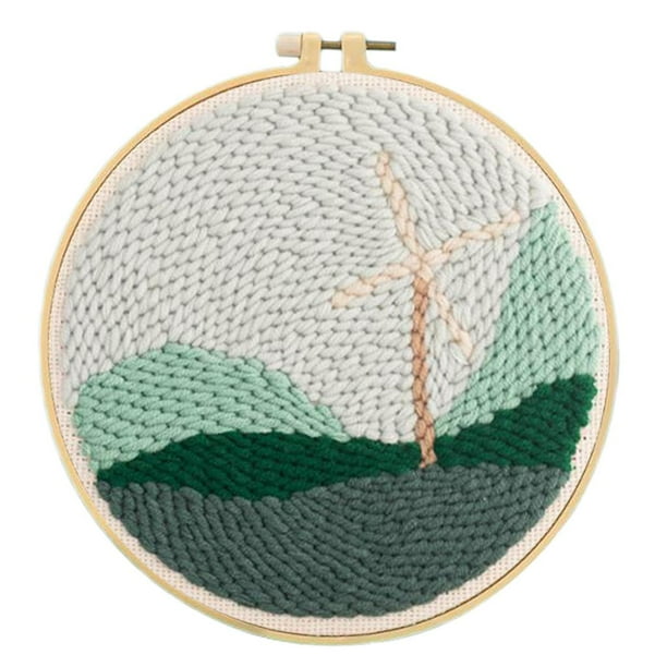 Kit de iniciación al bordado con aguja mágica con herramientas básicas. Manualidades con aguja mágica. Molino