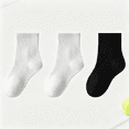 thumbnail image 5 of Girls' School Uniform Crew Socks - Cotton 3-Pack, Solid Gray Soft Breathable,Size 12 T, 5 of 5