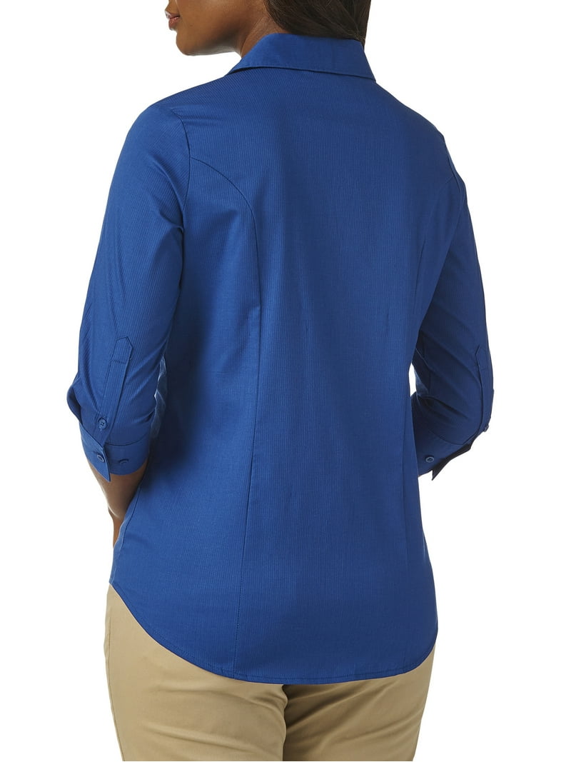 Riders by Lee® Indigo Easy Care 3/4 Sleeve Woven Shirt - Walmart.com