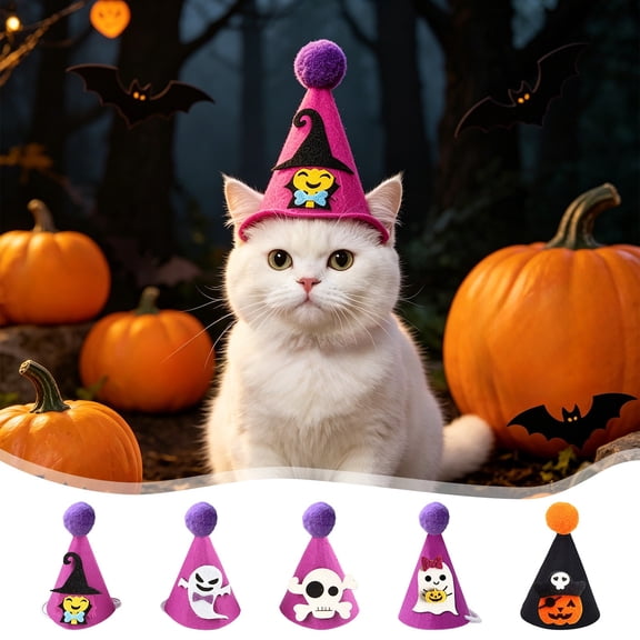 Aoznliie Dog Hat, Funny Adjustable Halloween Hat for Party Apparel, 4x4 inch Lightweight Pet Party Hat for Halloween Photo Props, Purple
