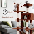 thumbnail image 3 of BestPet Cat Tree Tower Condo Playground Cage Kitten Multi-Level 56 inches Activity Center Play House Medium Scratching Post Furniture Plush Perches with Hammock, 3 of 7
