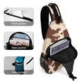 thumbnail image 4 of Full Print Chest Bag 8×15in Outer Large Bag On Both Sides Of Mesh Bag Inside Pocket Design Sponge Pad Shoulder Strap Brown Cow Pattern, 4 of 8