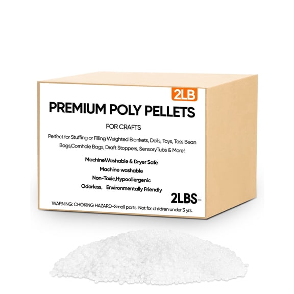 2 lb Poly Pellets Weighted Stuffing Beads,Plastic Pellets Weighted for Stuffed Animals,Poly for Bean Bags, Crafts,Doll and Blankets