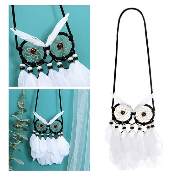 GOOHOCHY  Owl Dream Catcher Valentines Hanging Pendant Home Decor Office