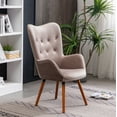 thumbnail image 5 of Roundhill Furniture Doarnin Wingback Tufted Chair, Taupe, 5 of 14
