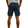thumbnail image 4 of Nestiefly Mens Linen Cargo Shorts Summer Casual Loose Elastic Waist Drawstring Lightweight Beach Vacation Shorts with Pockets Navy XL, 4 of 4