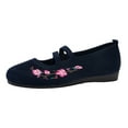 thumbnail image 3 of Drie Flat Shoes for Women Womens Flats Shoes Casual Dressy Shoes Knit Comfortable Ballet Flats for Women Dark Blue,9.5, 3 of 7