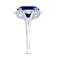 thumbnail image 3 of Rosec Jewels Vintage Inspired Lab Grown Blue Sapphire Ring with Diamond (10X12 mm), 925 Sterling Silver, US 4.00, 3 of 8