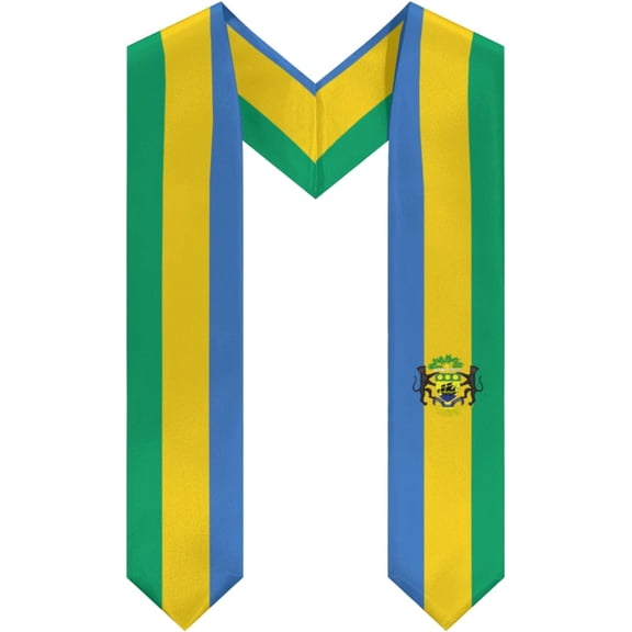 Gabon Flag Graduation Stole Shawl Sash Honor For Study Aboard International Students