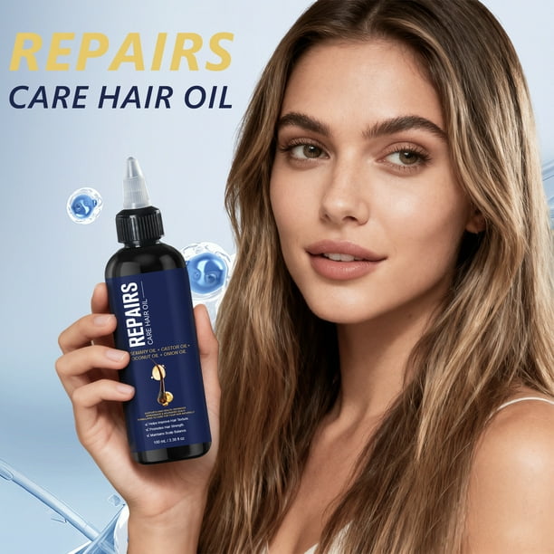 Aceite capilar reparador con aceite de ricino - Para fortalecer y cuidar el cuero cabelludo 100 ml. Un champú.