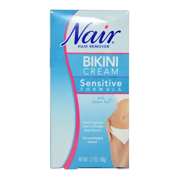 Sensitive Formula Bikini Cream with Green Tea Hair Remover by Nair for Women - 1.7 oz Hair Remover
