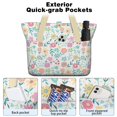 thumbnail image 2 of Tote Bag for Women - Pioneer Flower Shoulder Bag - Large Utility Work Duffle Bag with Zipper Handbag for Travel, Work, Sprots, 2 of 5