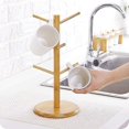 thumbnail image 4 of Mug Holder Tree, Coffee Cup Holder, Bamboo Mug Tree Stand, Coffee Cup Rack Dryer With 6 Hooks, 4 of 5