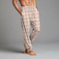 thumbnail image 3 of Fabrcox Joggers Men's Pajama Pants M-Xl Xxl Xxxl Oversized Pajama Pants with Pockets Soft Comfy Sleep Bottoms Full Length Loungewear Pants Pink 2XL, 3 of 5