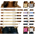 thumbnail image 3 of Wide Strap Tank Tops for Women Thick Strap Tank Tops Long Tank Top Layering Tank Tops for Women Square Neck Tank Top Summer Tank Tops for Women Blue XL, 3 of 7