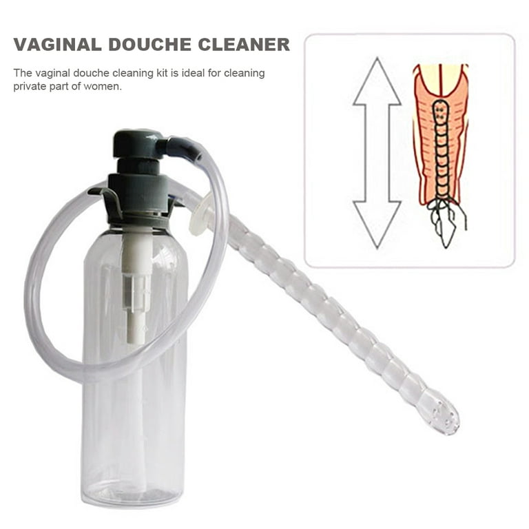 Vaginal Douche Cleaner - Anal Douche Vagina Cleaning Kit, 3 Nozzle Tips -  Reusable Manual Pressure Enemas for Douche, Coffee & Water Colon Cleansing