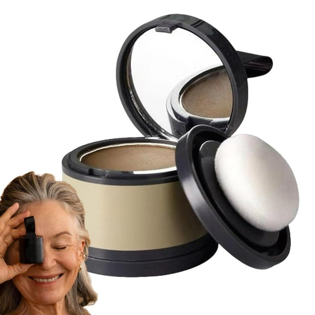 Root Cover Up Hair Root Up Powder Hairline Powder Volumizing Hair Powder Hairline Shadow Powder Forehead Hairline Contouring Tool Fluffy Hair Tool (1# Dark Coffee, Skin Care Products