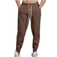 thumbnail image 5 of DODADAWANJ Cotton Sweatpants Men with String Big and Tall Drawstring Elastic Waist Sweatpant with Pockets Loose Fit Workout Joggers Pants Coffee M, 5 of 10