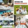 thumbnail image 4 of Turquoise Flowers Outdoor Rug for Patio/Deck/Porch, Non-Slip Large Area Rug 6 x 9 Ft, Modern Botanical Floral Leaves Plants Indoor Outdoor Rugs Washable Area Rugs, Camping Rug Carpet Runner, 4 of 8