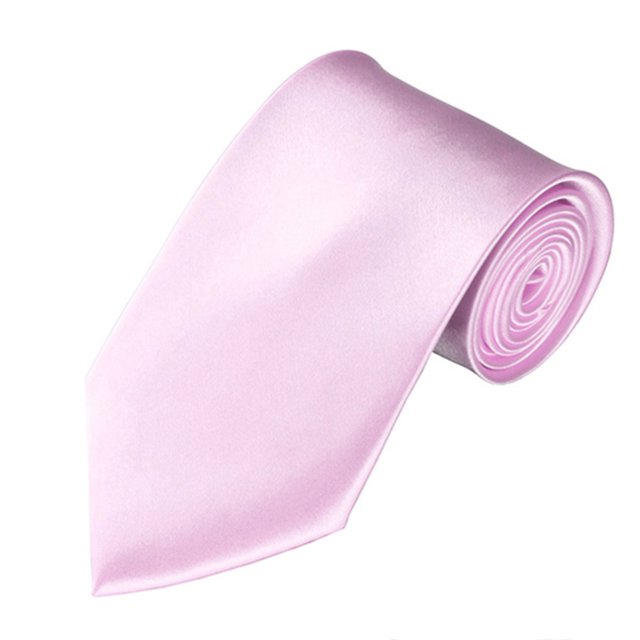 TopTie Unisex Necktie Solid Color Pink Skinny Tie