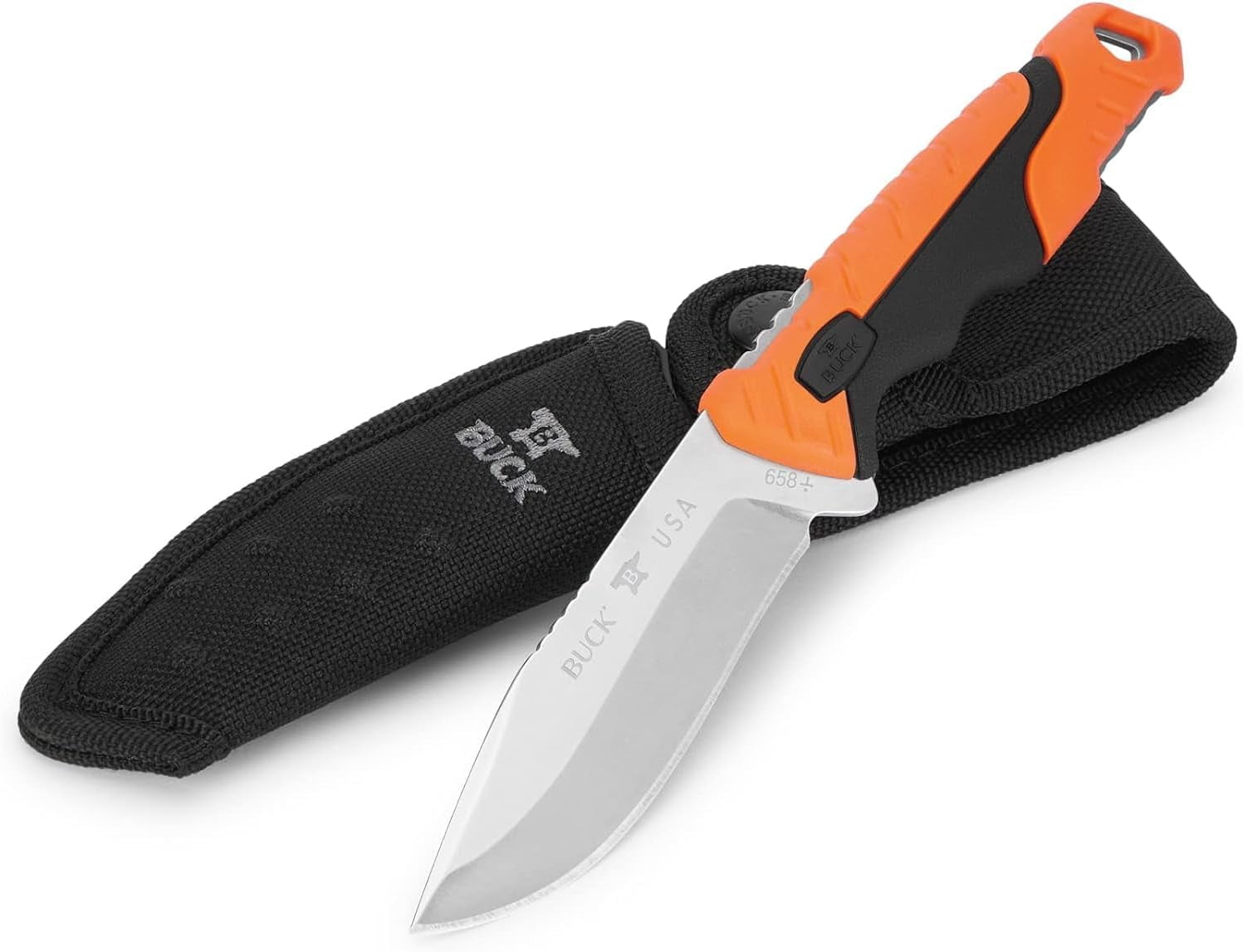 Buck Knives 658 Pursuit Pro Small Fixed Blade Hunting Knife, 3-3/4" S35VN Stainless Steel Blade, Polyester Sheath Included