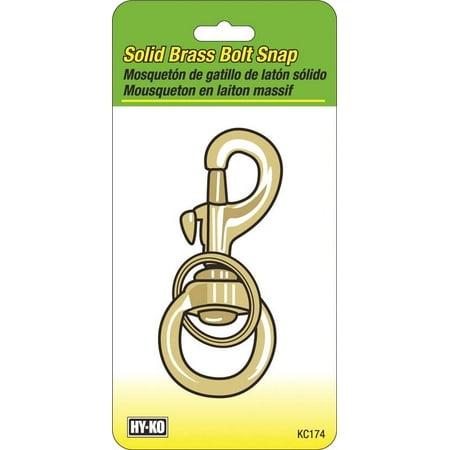 

Hy-Ko Products 0494054 Hy-Ko KC174 Heavy Duty Bolt Snap Solid Brass Brass Plated