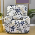 thumbnail image 4 of Dznils Printed Recliner Chair Cover Polyester Stretch Recliner Sofa Slipcover, Blue Floral, 4 of 11