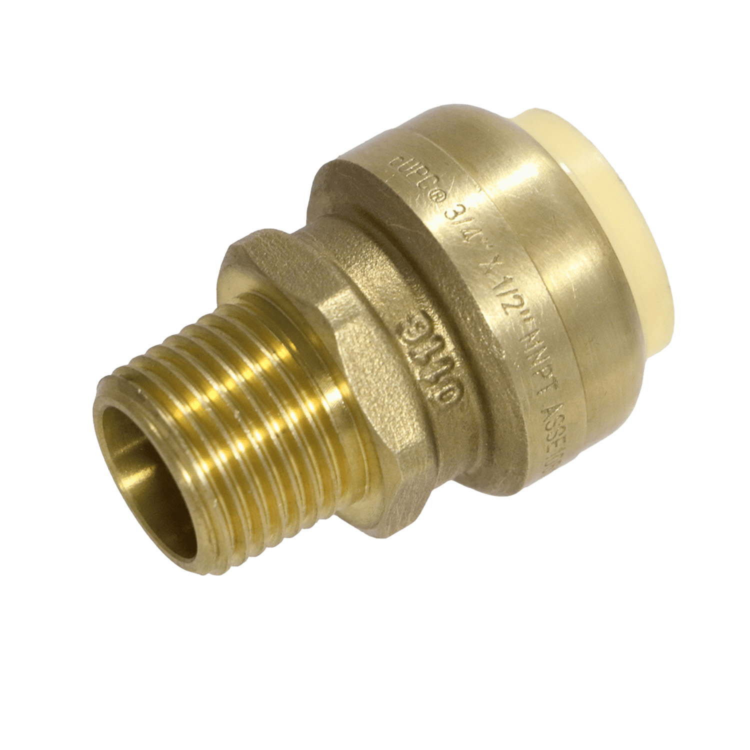 LittleWell Brass Push-Fit Coupling - 3/4" Push To 1/2" NPT Female (2-Pack)
