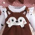thumbnail image 5 of 0-3 Months Infant Girl Outfit Preemie Newborn Baby Girl Clothes Infant Romper Onepiece Fall Winter Outfits Gifts for Girls 3 6 9 12 18 Months Cute Romper Set,Brown, 5 of 6