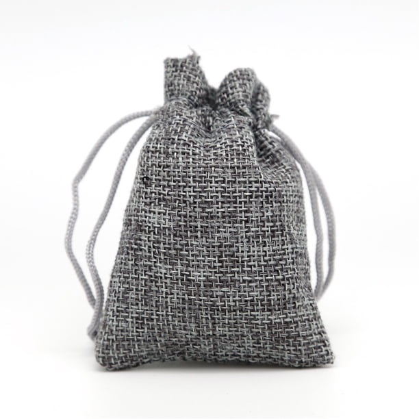 Bolsas de lino a prueba de polvo con cordones, bolsas de regalo de joyería, bolsas de embalaje, bolsa de almacenamiento reutilizable ligera, Almacenamiento y organización del hogar Gris 7*9cm Monstrate HA075325-03