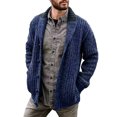 thumbnail image 2 of Utoimkio Men's Button Down Cardigan Sweaters Casual Turndown Collar Long Sleeve Sweater Coats Fall Winter Loose Fit Outwear with Pockets, 2 of 4