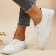 thumbnail image 2 of Womens Shoes,Loafers Canvas Flat for Summer Comfort Breathable Design Loafers for Wide Feet Wear,Shoes for Women,White,7, 2 of 7