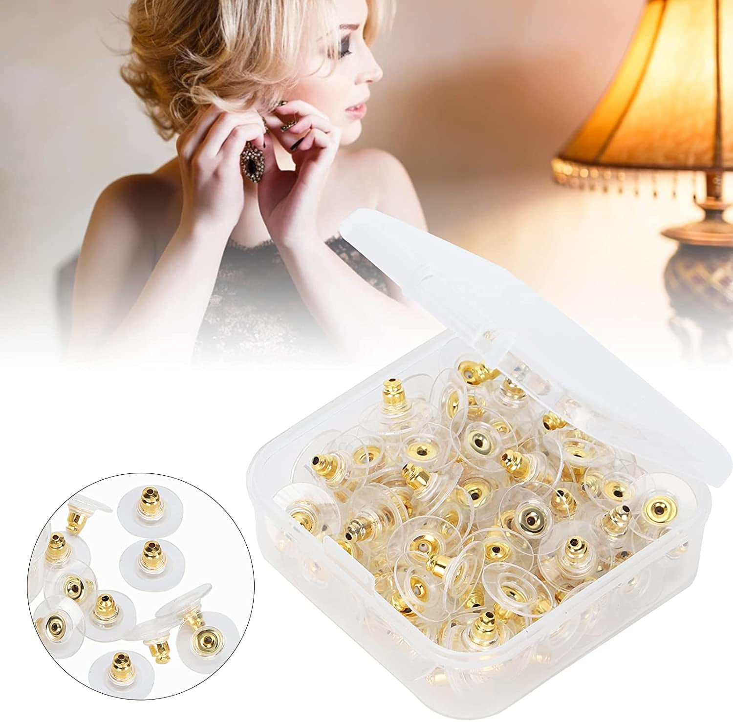 Earring Backing Stoppers, Earring Backs Safe Exquisite Convenient with