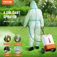 thumbnail image 2 of VEVOR Battery Powered Backpack Sprayer with Cart, 0-94 PSI Adjustable Pressure, 4 Gallon Tank on Wheels, with 8 Nozzles and 2 Wands, 12V 7.2Ah Battery, Wide Mouth Lid for Weeding, Spraying, Cleaning, 2 of 9