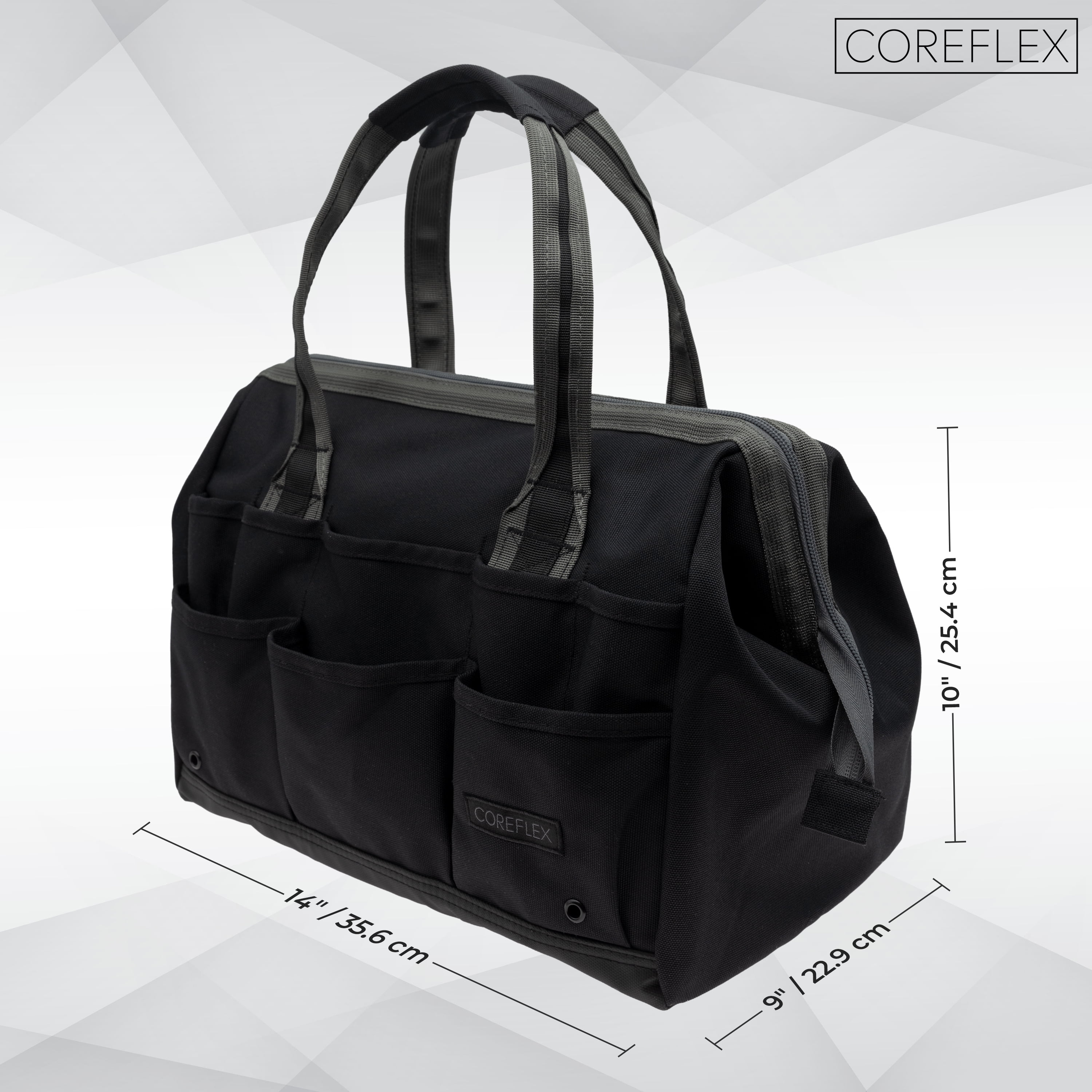 Coreflex Tool Bag, 14inch wide mouth multiple purpose bag for Plumbers, Electricians, Handymen