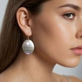 thumbnail image 6 of Saxophone Musical Instruments Dangle Round Acrylic Drop Circle Earrings For Women, 6 of 7