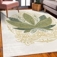 thumbnail image 3 of Lotus Decorative Rug, Flower Bloom Ornaments Exotic Petals Oriental Traditional Boho Design, Quality Carpet for Bedroom Dorm and Living Room, 6 Sizes, Khaki White, by Ambesonne, 3 of 4