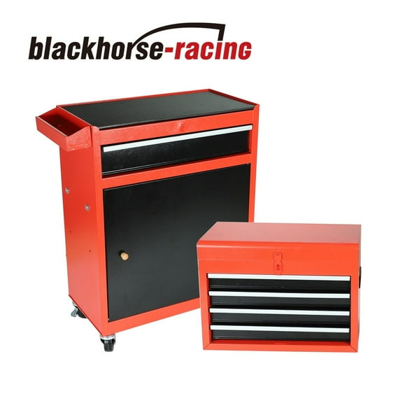 2 in 1 Rolling Tool Box Organizer Tool Chest W/ 5 Sliding Drawers Utility