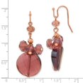 thumbnail image 2 of Shepherd hook Rose-tone Dark Red Crystal Round Drop Earrings 43x13mm Wide Dangle Earring for Women, 2 of 2