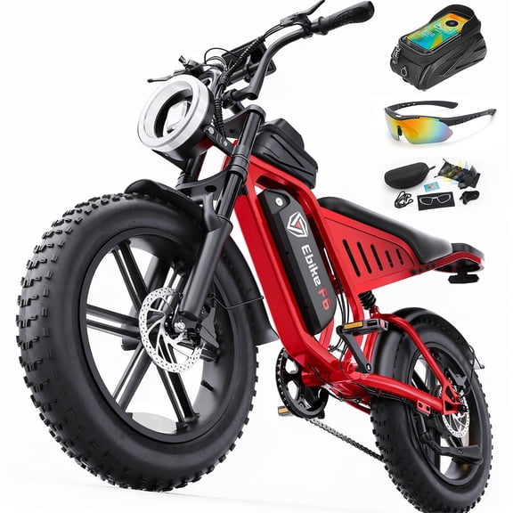 DTTZH F6 Electric Bike for Adults, 750W Motor, 60 Miles, 28 mph E Mountain Bike, 20" x 4" Fat Tire Off-Road Ebike, 48V 15.6Ah UL2849 Certified