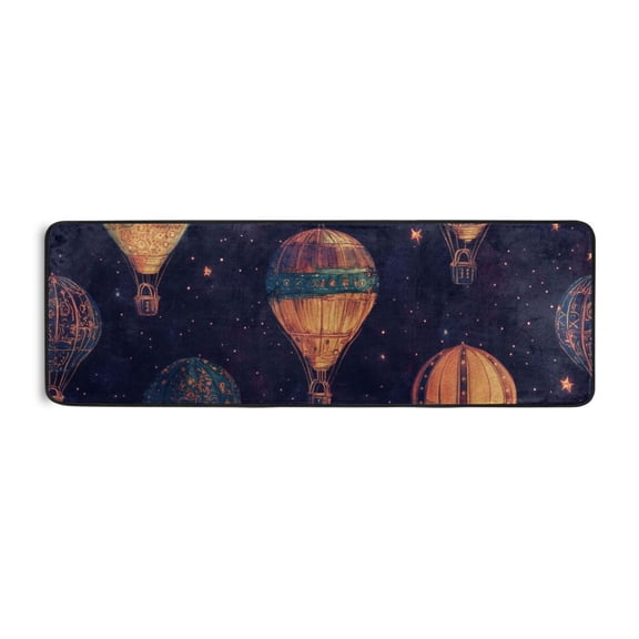 Vintage Hot Air Balloons Runner Rug for Hallways Kitchen Non Slip 2'x 6' Washable Hall Carpet for Bedroom Entryway Laundry Room