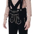 thumbnail image 4 of Trikvn Boys Bavarian Traditional Costume Plaid Long Sleeve Shirt and Suspender Shorts Set with Embroidery Details Classic Lederhosen Outfit for Halloween Party, 4 of 6