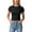 Black, variant on Womens Basic Tees Summer Short Sleeve Shirts Slim Fit Tight T Shirt Going Out Tops Trendy for Daily Wear And Layering(Black,M)