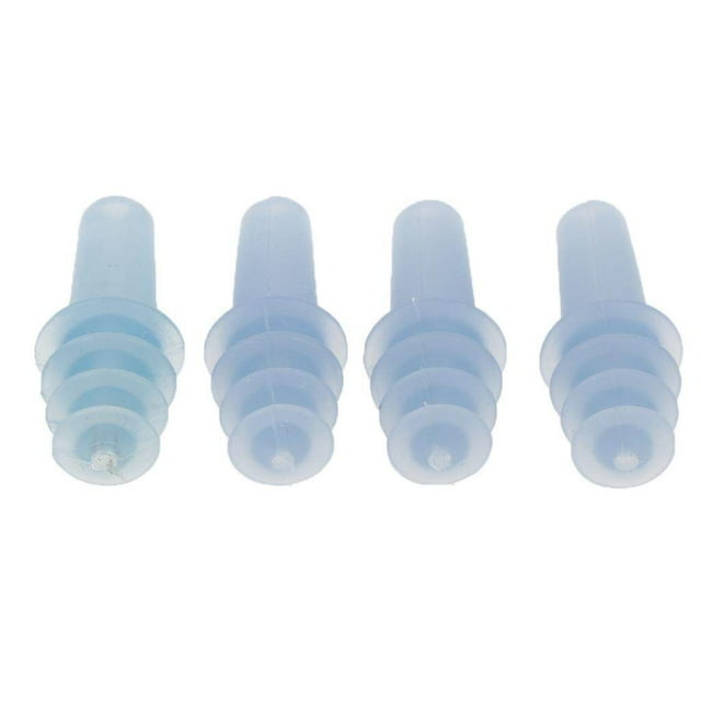 pitrice 2 Pairs Reusable Silicone Earplugs for Airplane Travel Sleep Silence Blue